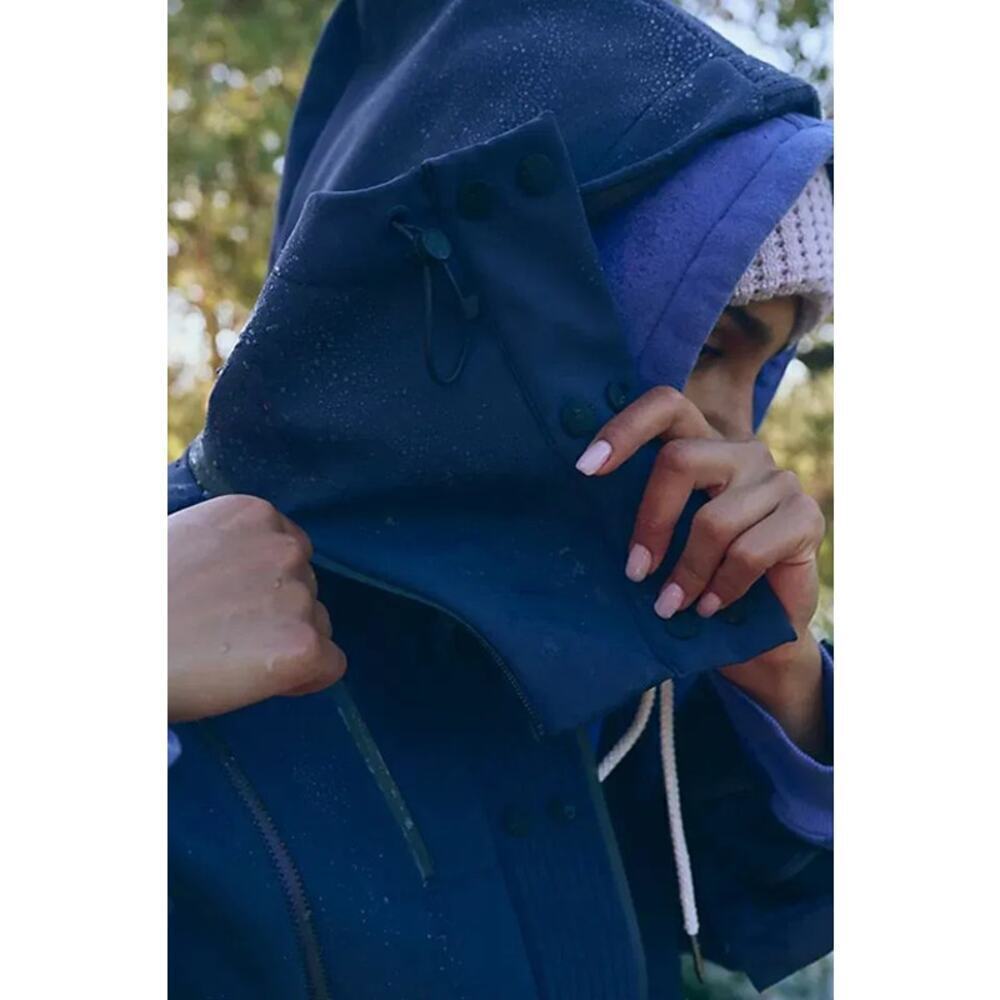 Free People Moon Magic Reflective Rain Parka Navy Size M - Picture 7 of 13